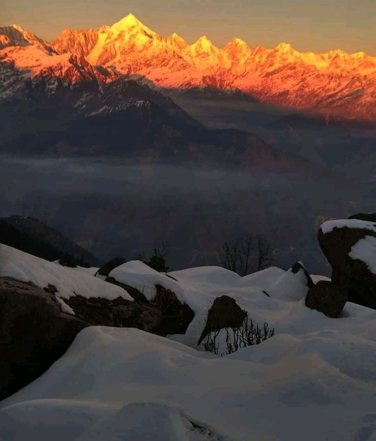View of Panchachuli from Zero Point Munsyari